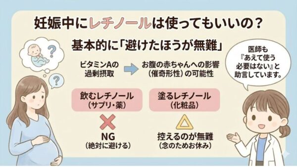 妊娠中にレチノールは使っても良いか